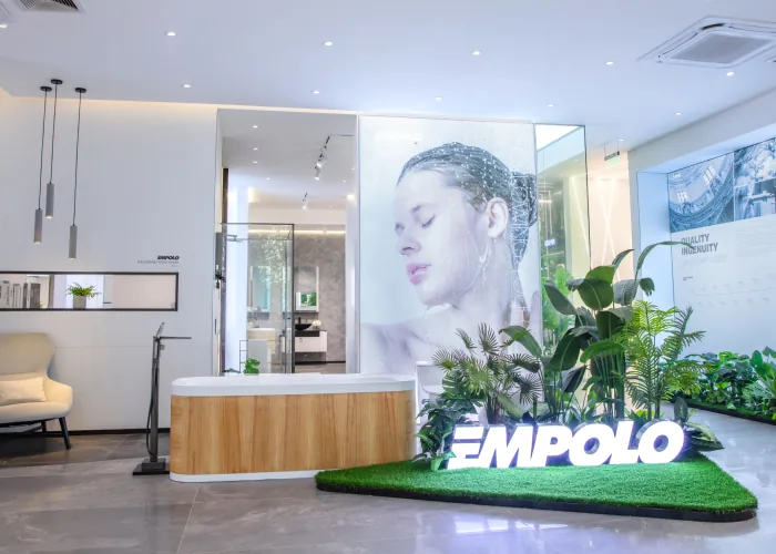 EMPOLO offline exhibition hall with brass faucet displays